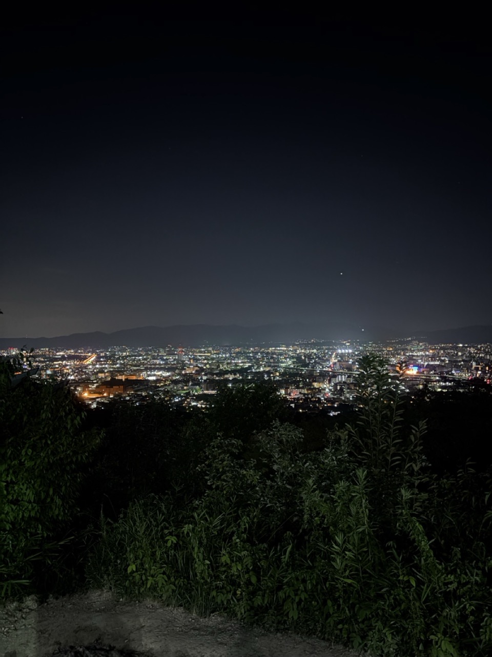 Kyoto at night from the top of Fushimi Inari
