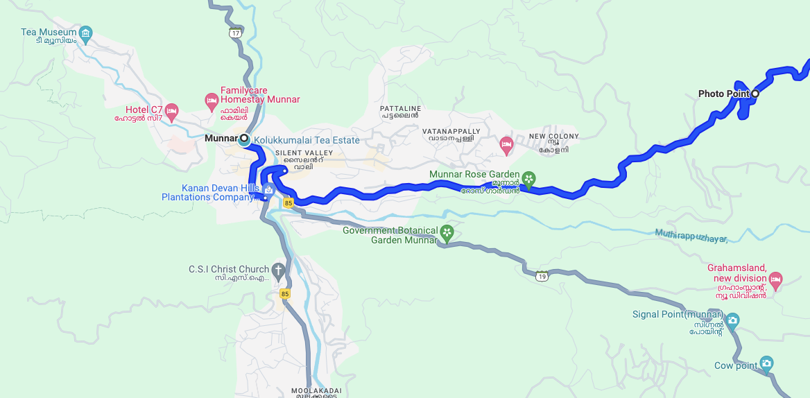 map of munnar